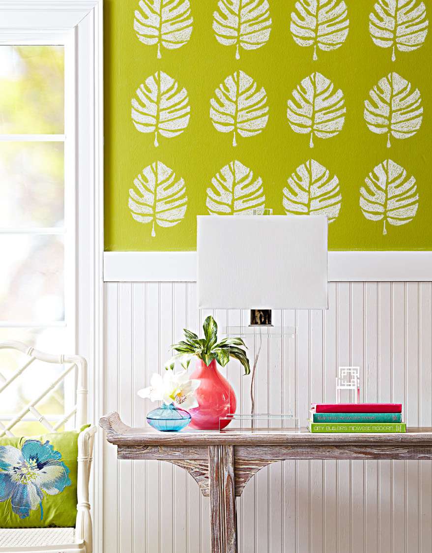 Wallpaper chalkboard paint stencil