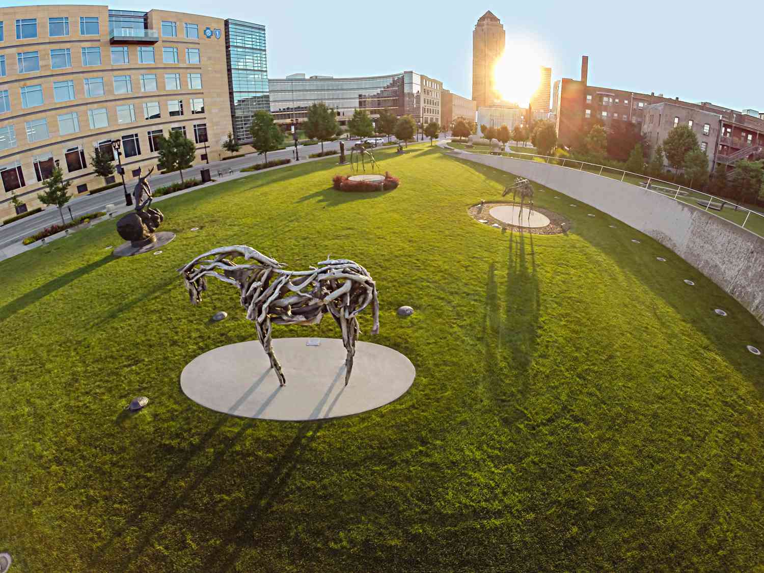 John and Mary Pappajohn Sculpture Park. You can spot horse figures by Deborah Butterfield in at least seven Midwest parks; this one is her largest piece.