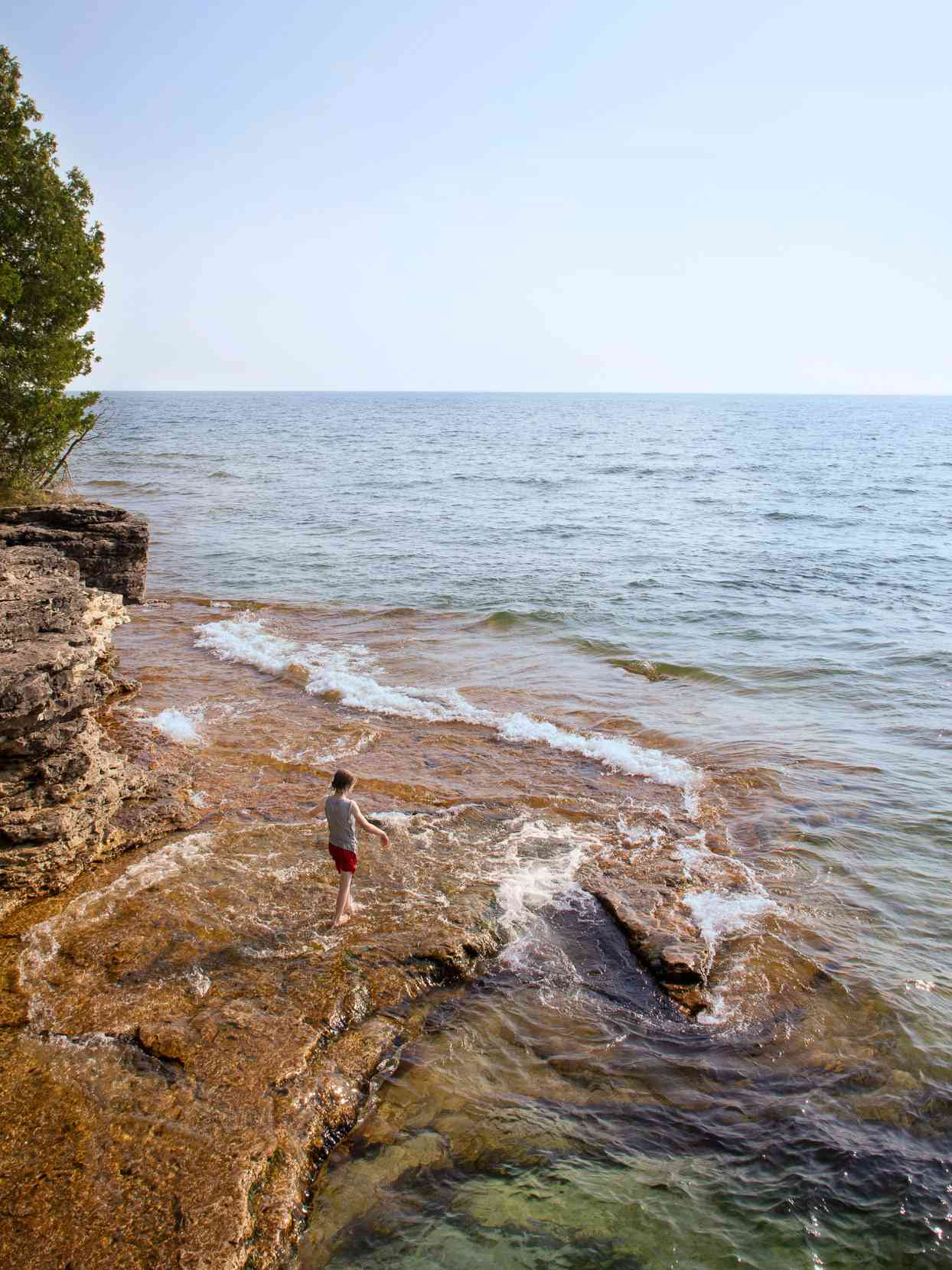 at shore of Lake Michigan