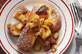 French Toast Sticks with Maple-Apple-Nut Topping