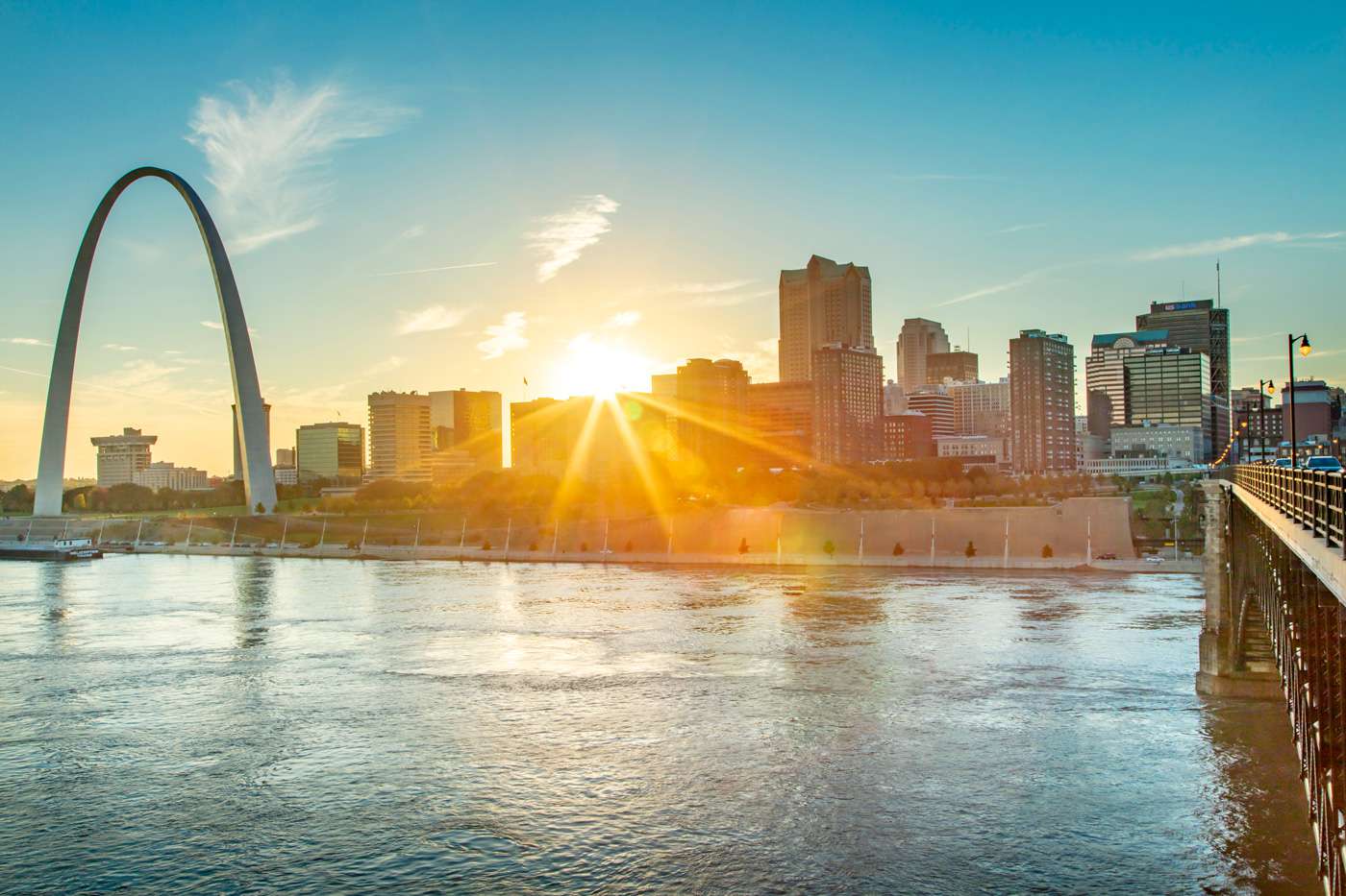 The Gateway Arch at sunset