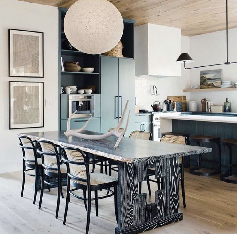 Black and white kitchen table by Aronson Woodworks