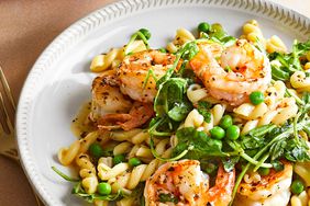 Lemon Shrimp Pasta with Wilted Arugula