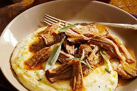 Milk-Braised Pork with Cheesy Grits