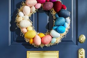 Easter Wreath on navy front door