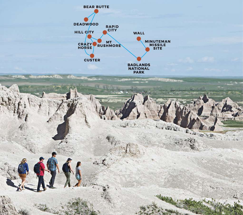 Badlands with map