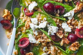 Spinach-Farro Salad with Cherries